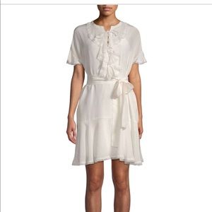 Gold Hawk Silk Lace-up Mini Dress